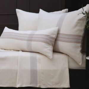 NWOT Pom Pom at Home Geneva Pillow Cover in Ivory/Taupe - 40 x 14